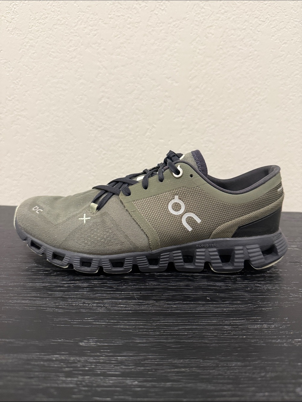 On Running Cloud X 3 Men’s Size 7 Running Shoes Olive Reseda Green Training Walk